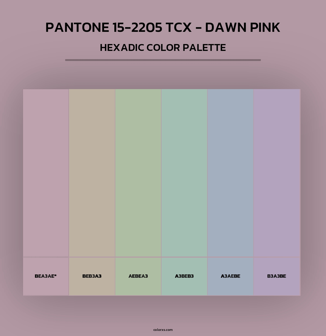 Pantone 15-2205 TCX - Dawn Pink - Hexadic Color Palette