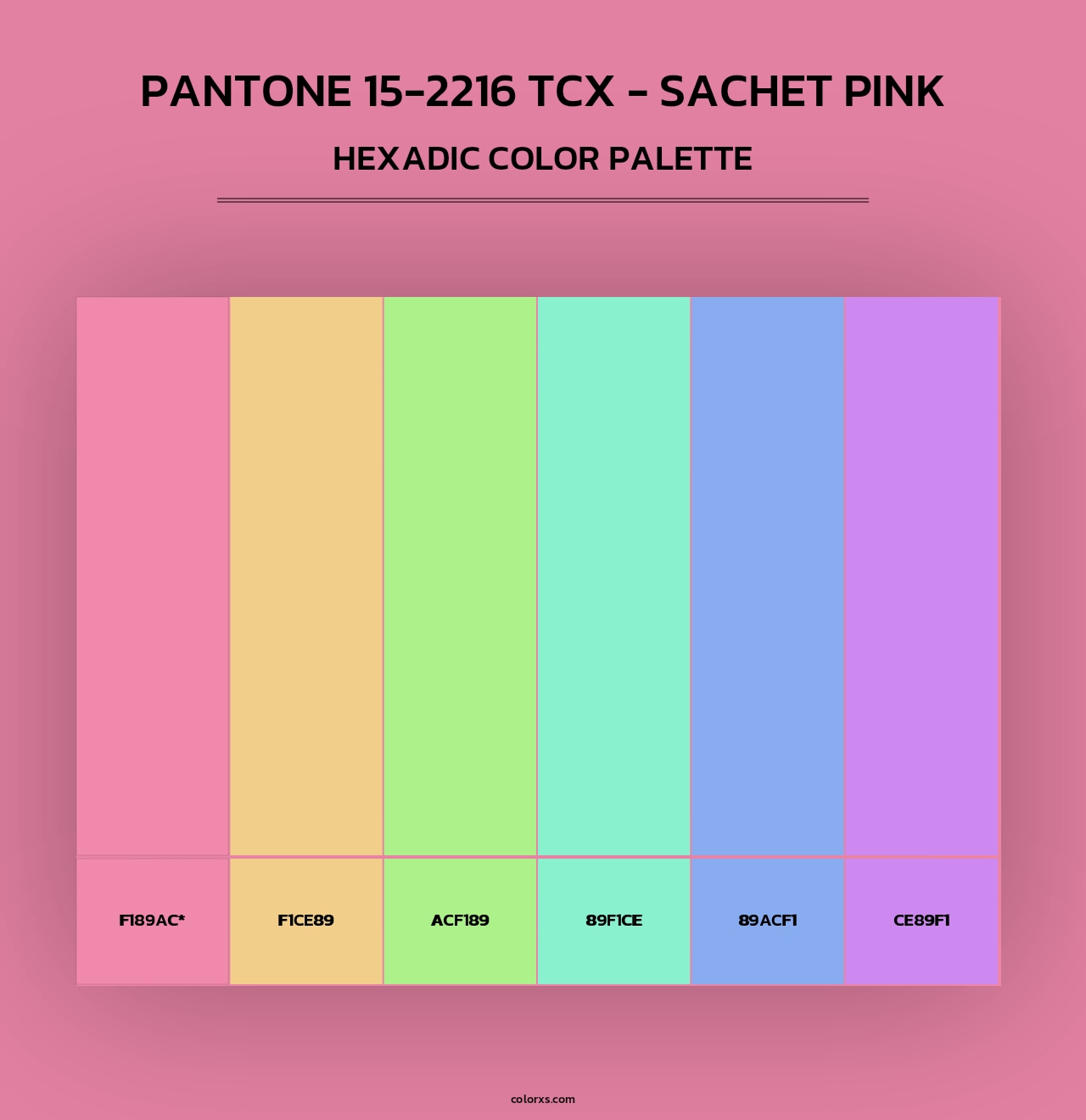 PANTONE 15-2216 TCX - Sachet Pink - Hexadic Color Palette