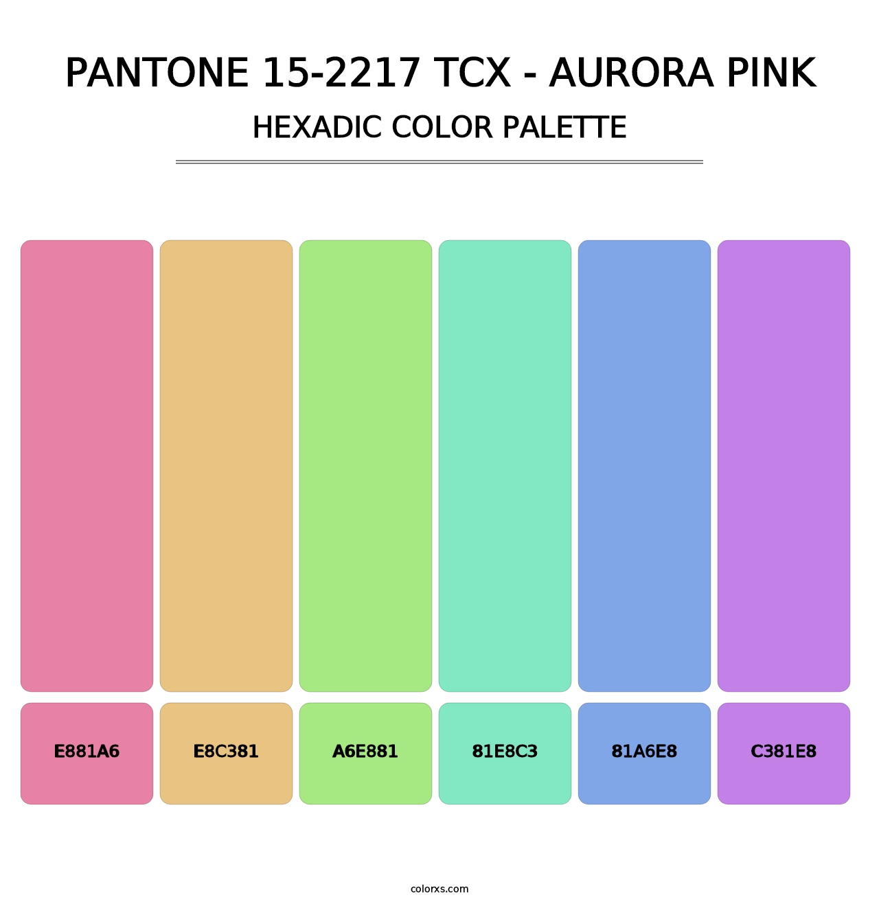 PANTONE 15-2217 TCX - Aurora Pink - Hexadic Color Palette