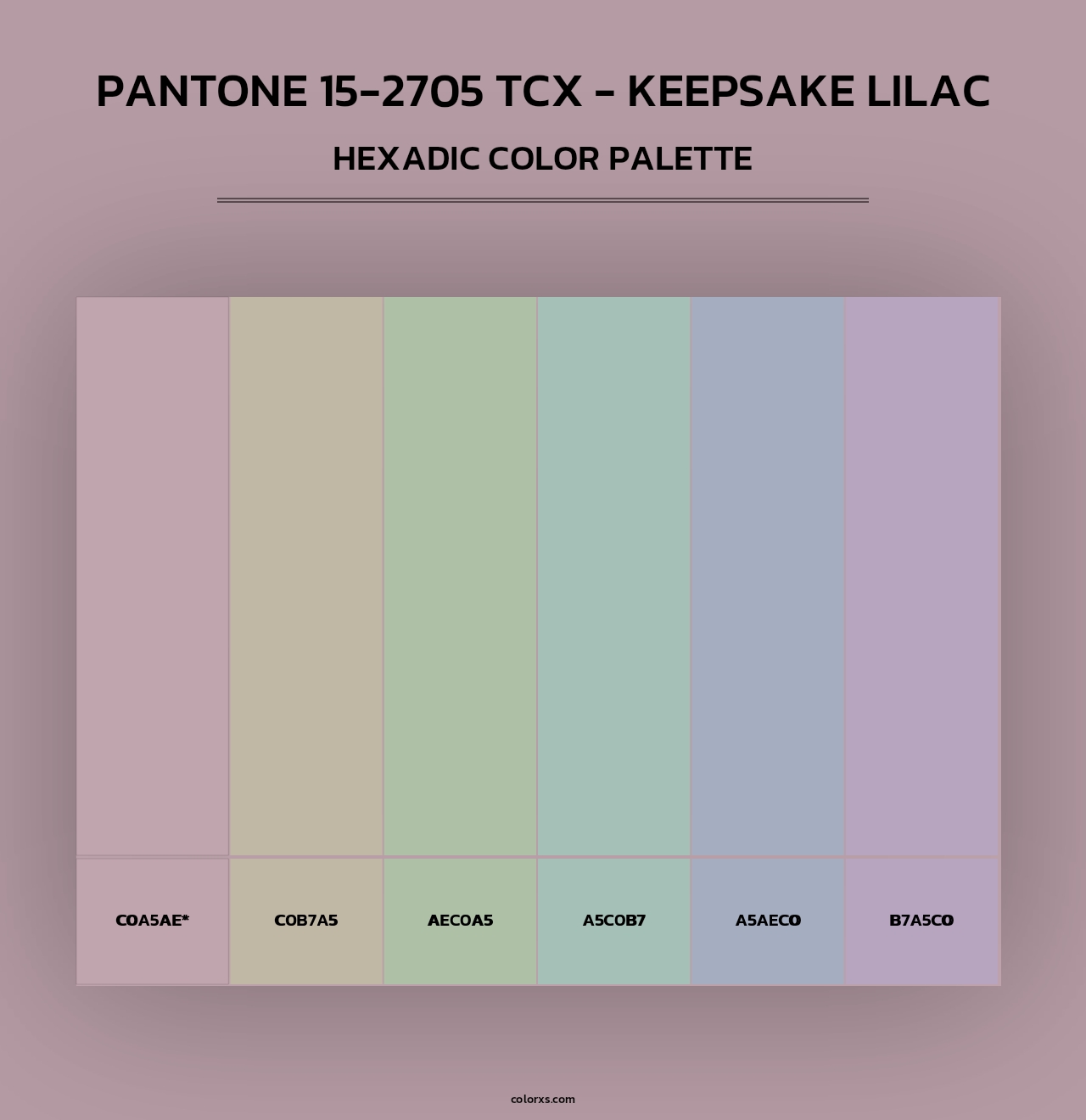 PANTONE 15-2705 TCX - Keepsake Lilac - Hexadic Color Palette