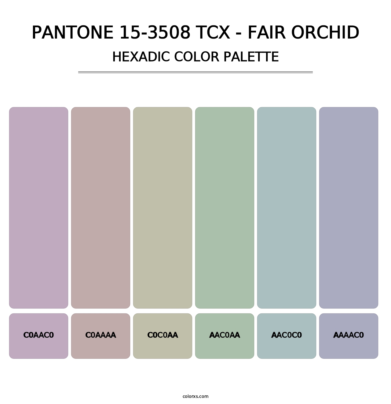 PANTONE 15-3508 TCX - Fair Orchid - Hexadic Color Palette