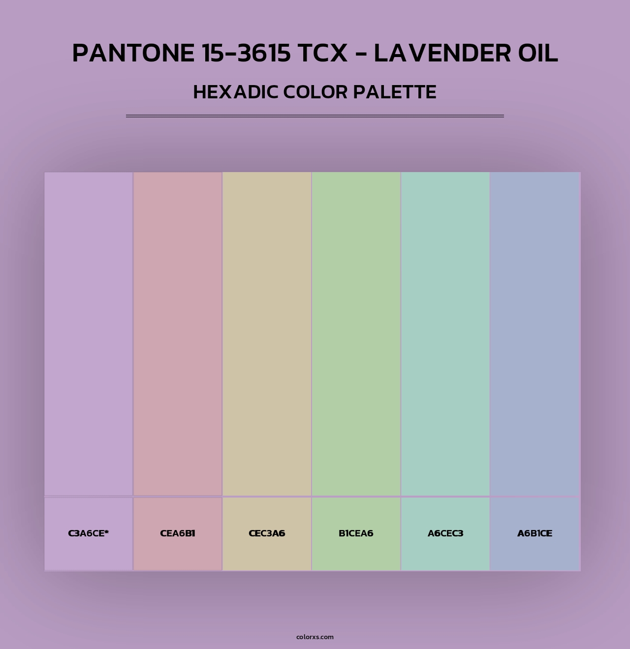 PANTONE 15-3615 TCX - Lavender Oil - Hexadic Color Palette