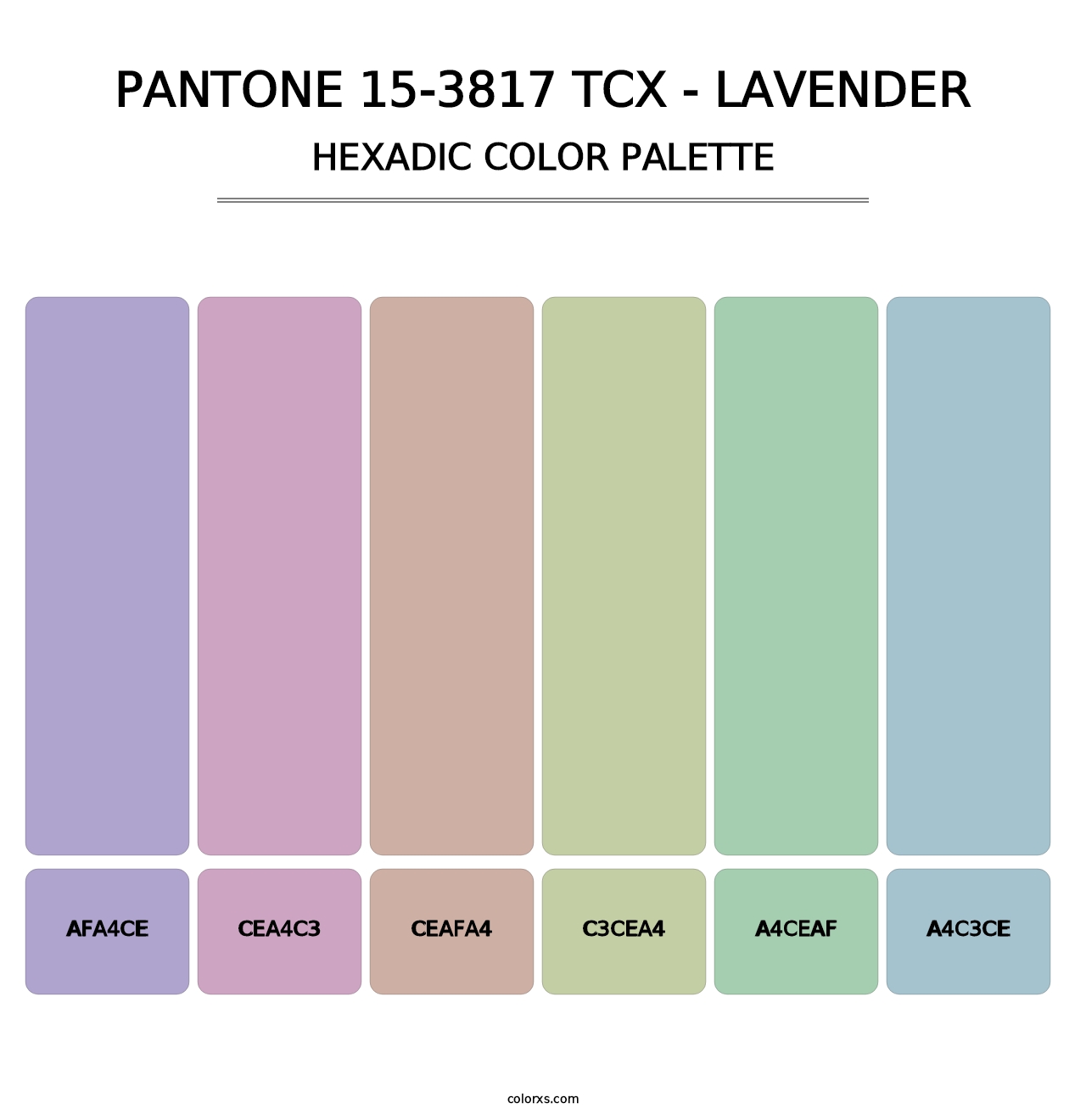 PANTONE 15-3817 TCX - Lavender - Hexadic Color Palette