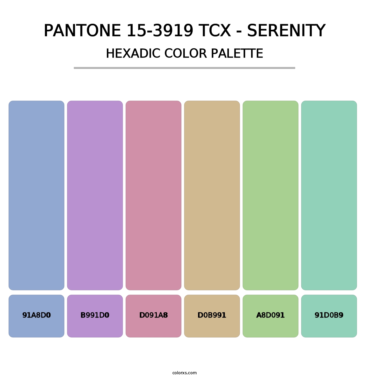 PANTONE 15-3919 TCX - Serenity - Hexadic Color Palette