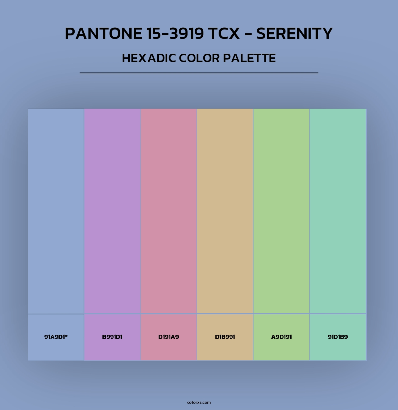 PANTONE 15-3919 TCX - Serenity - Hexadic Color Palette