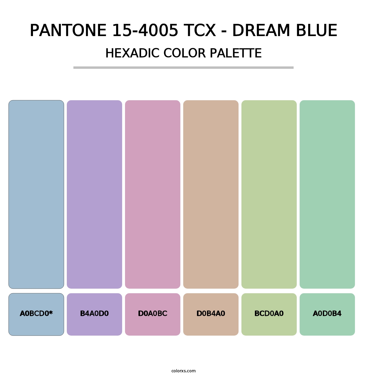 PANTONE 15-4005 TCX - Dream Blue - Hexadic Color Palette