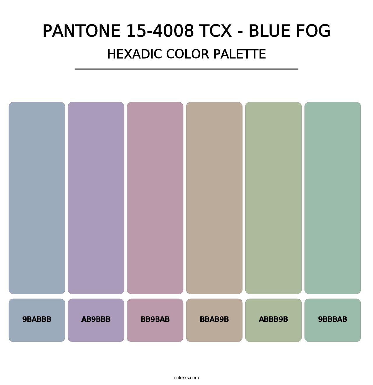 PANTONE 15-4008 TCX - Blue Fog - Hexadic Color Palette