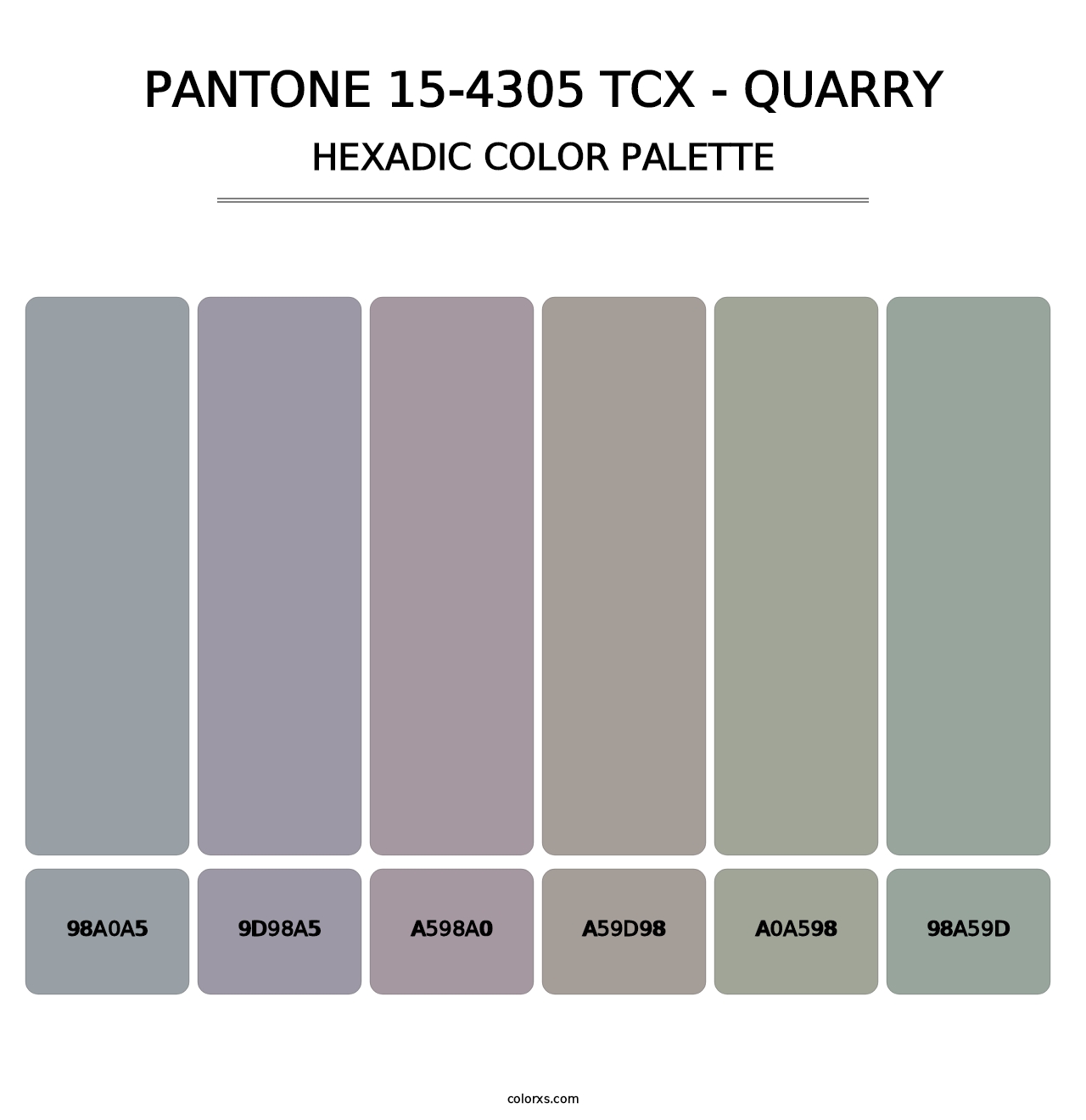 PANTONE 15-4305 TCX - Quarry - Hexadic Color Palette