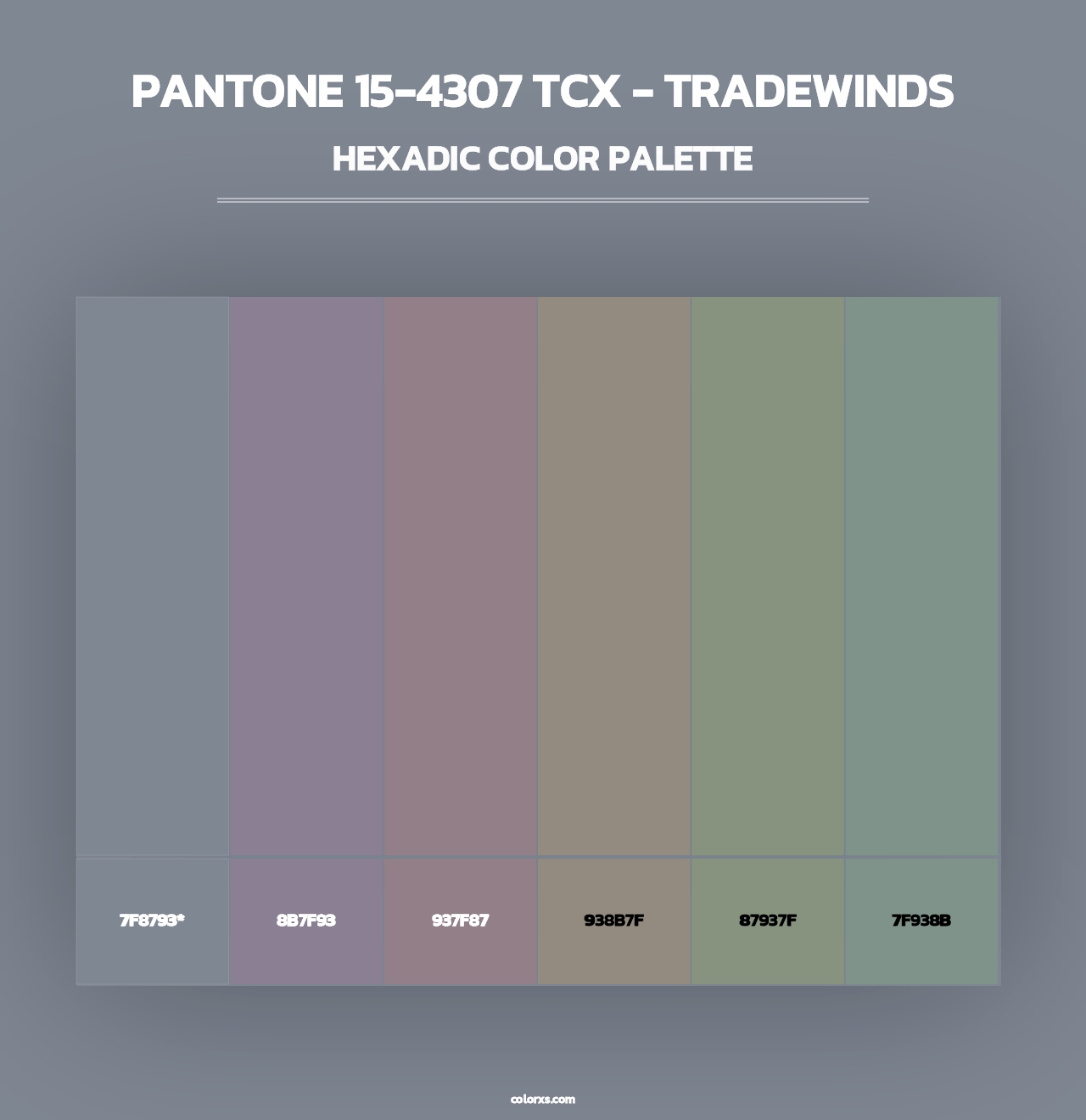 PANTONE 15-4307 TCX - Tradewinds - Hexadic Color Palette