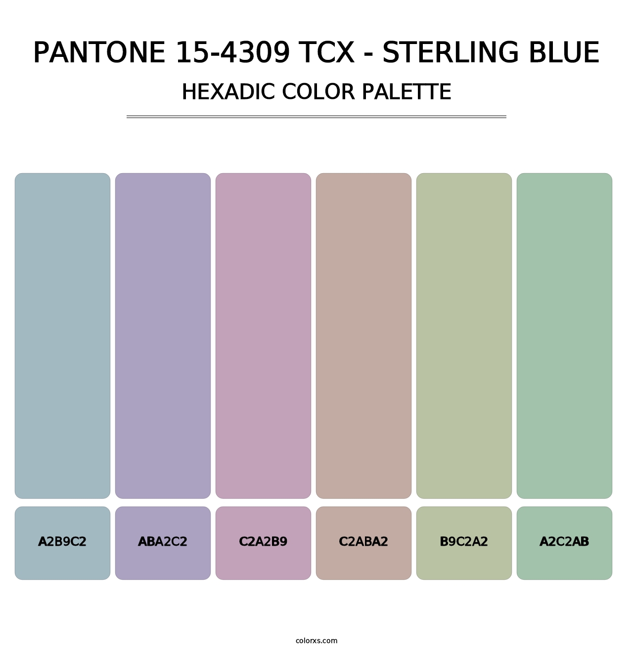PANTONE 15-4309 TCX - Sterling Blue - Hexadic Color Palette