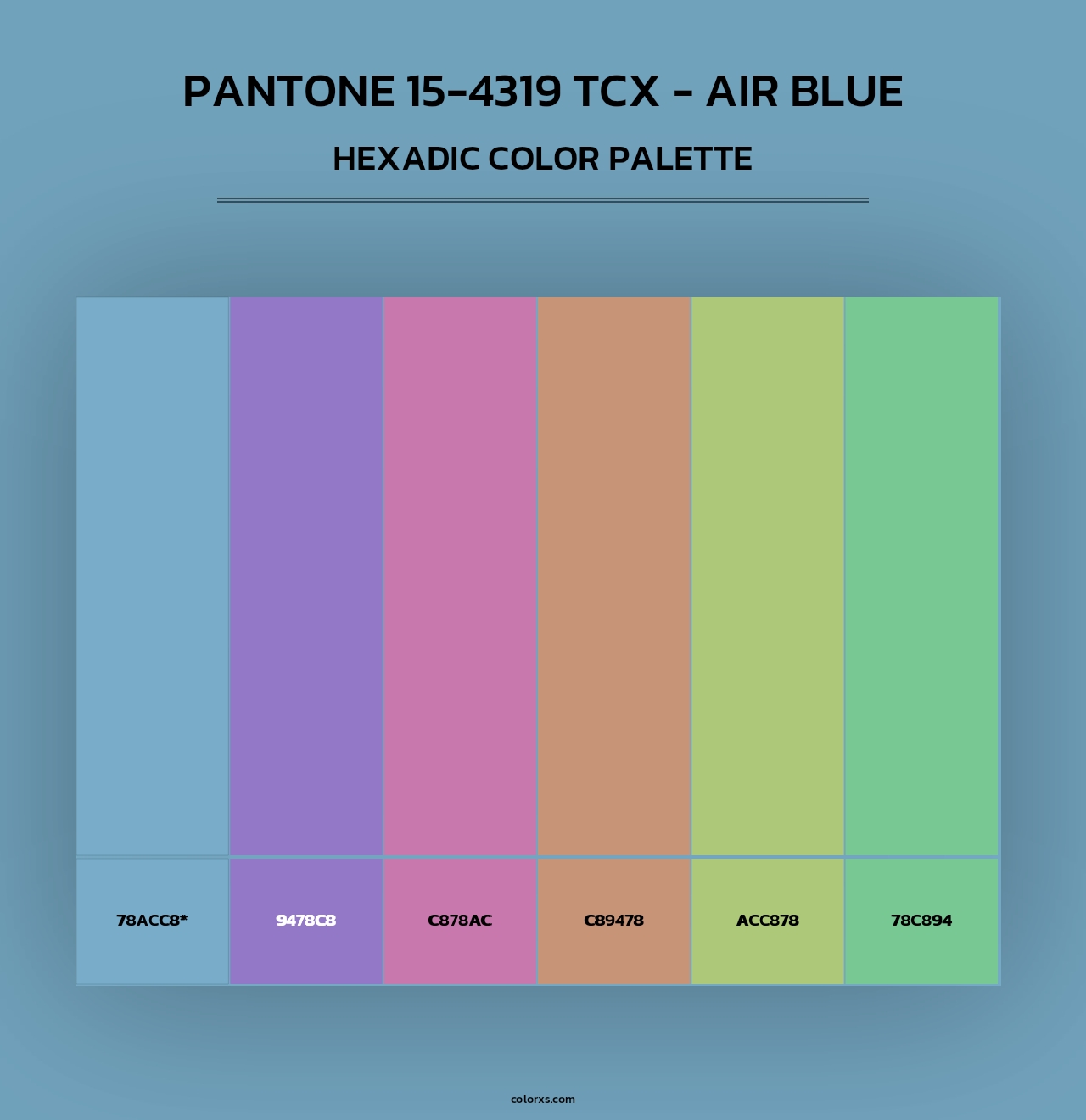 PANTONE 15-4319 TCX - Air Blue - Hexadic Color Palette