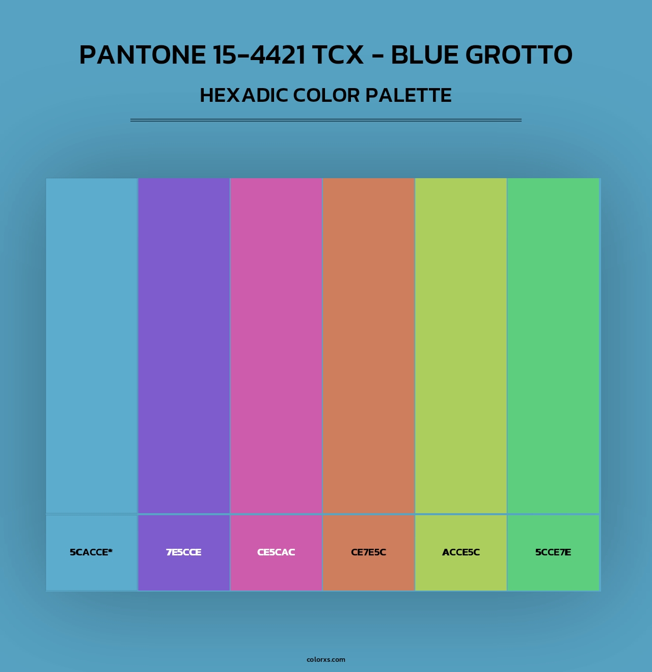 PANTONE 15-4421 TCX - Blue Grotto - Hexadic Color Palette