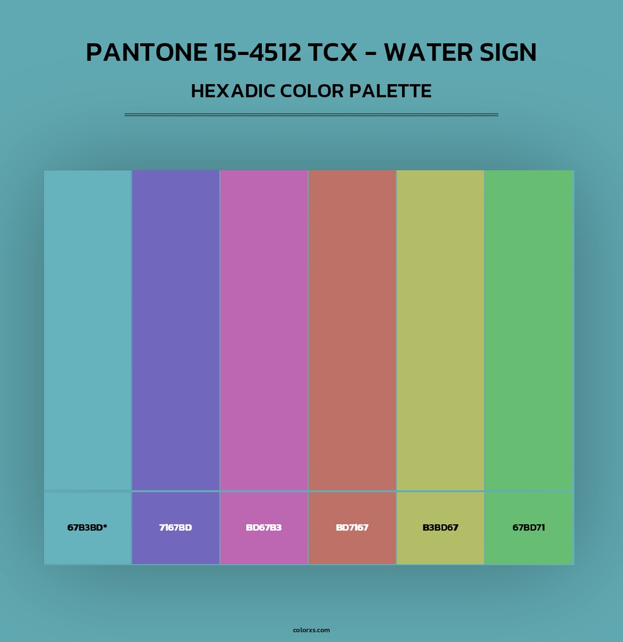 PANTONE 15-4512 TCX - Water Sign - Hexadic Color Palette
