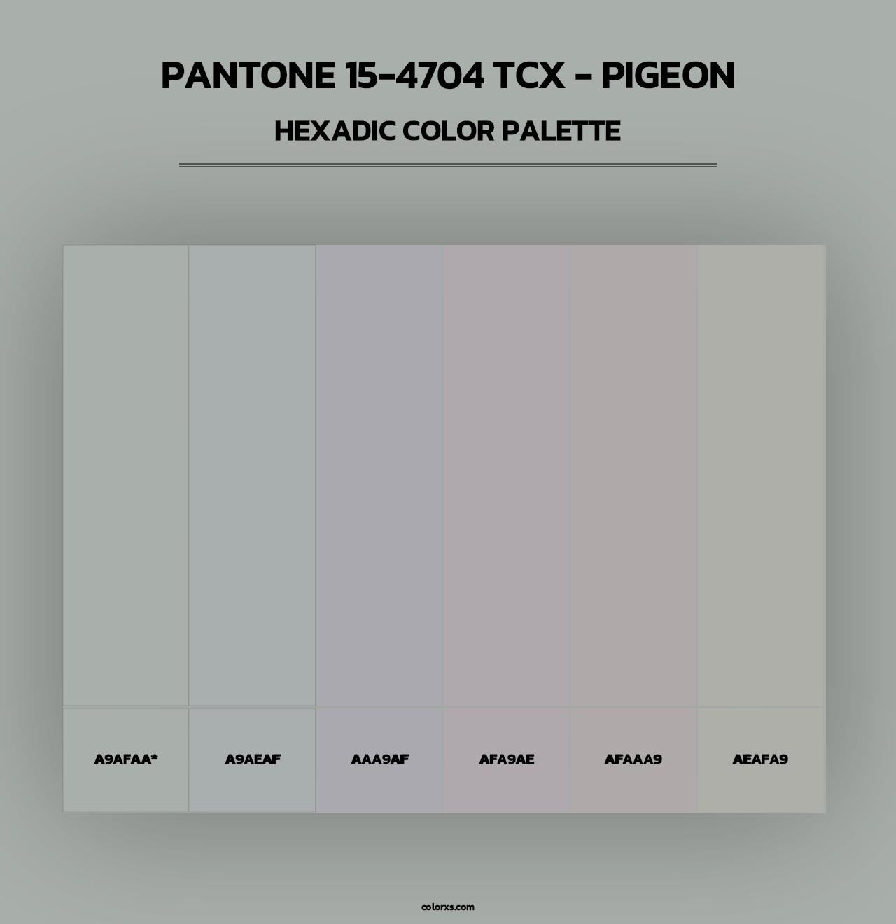 PANTONE 15-4704 TCX - Pigeon - Hexadic Color Palette