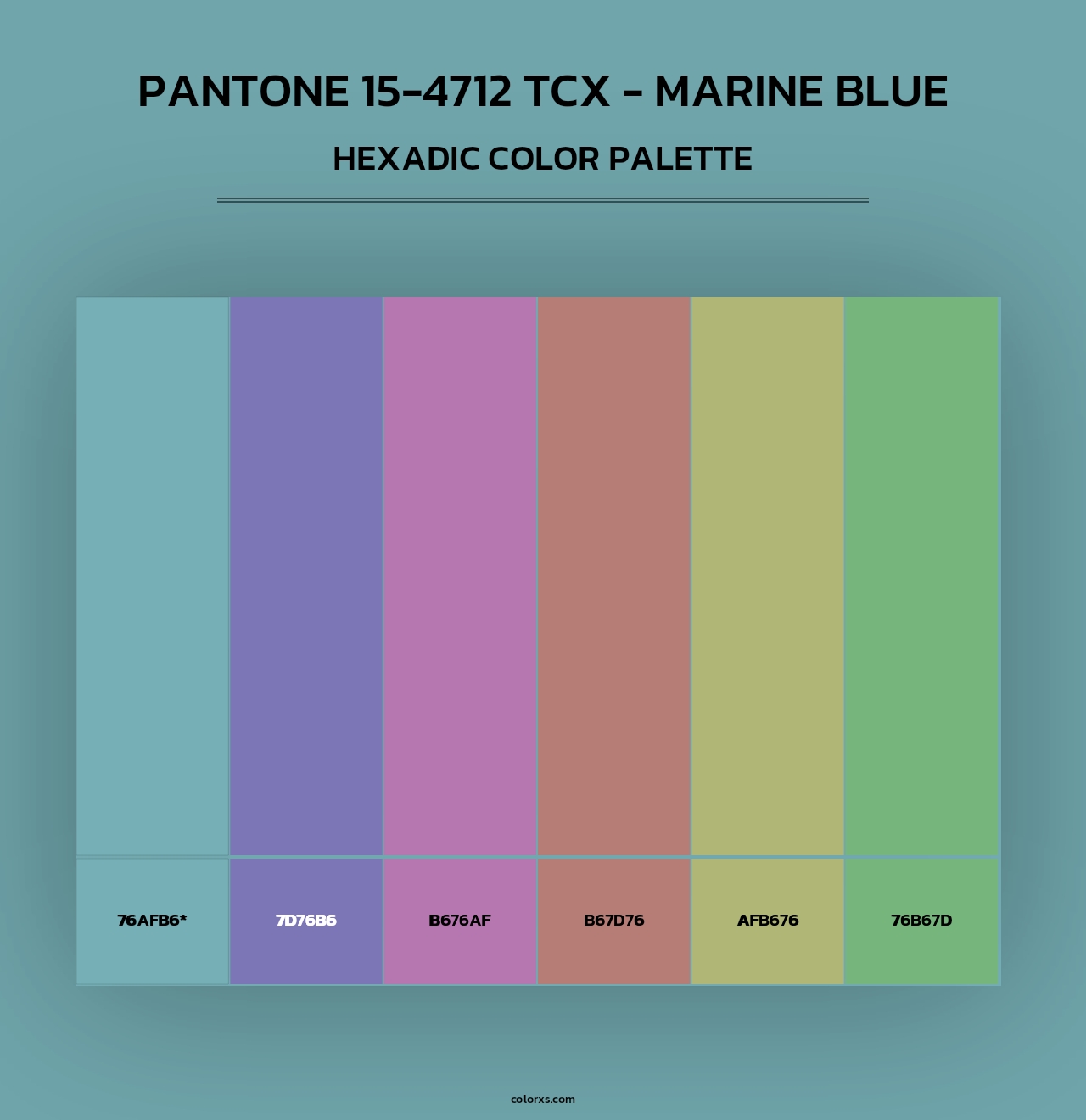 PANTONE 15-4712 TCX - Marine Blue - Hexadic Color Palette