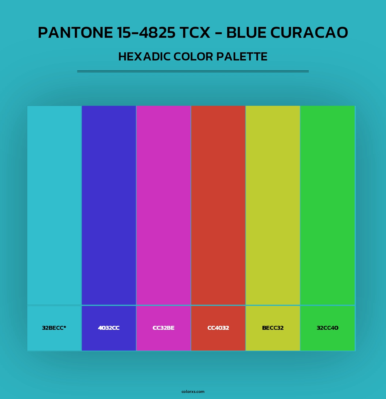 PANTONE 15-4825 TCX - Blue Curacao - Hexadic Color Palette