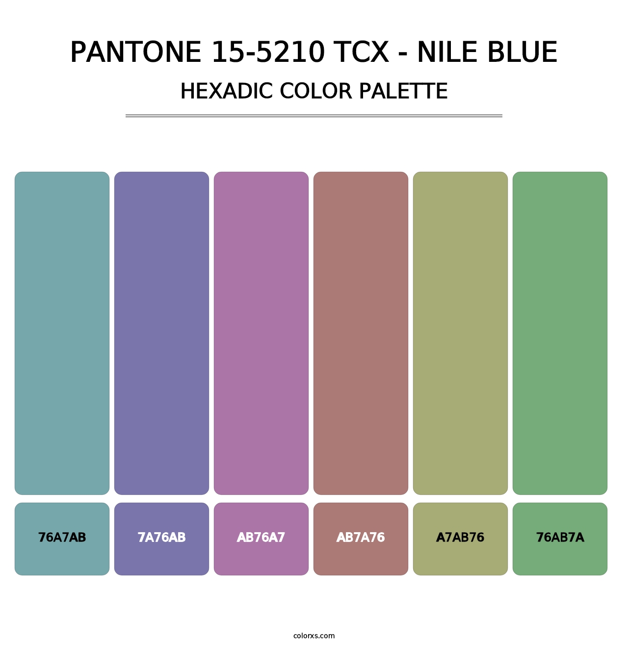 PANTONE 15-5210 TCX - Nile Blue - Hexadic Color Palette