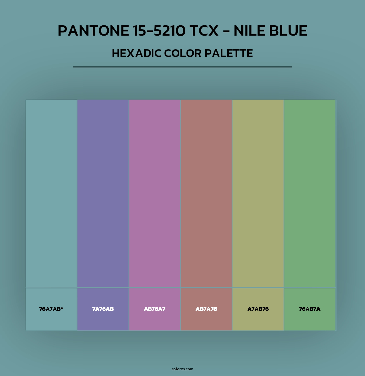 PANTONE 15-5210 TCX - Nile Blue - Hexadic Color Palette