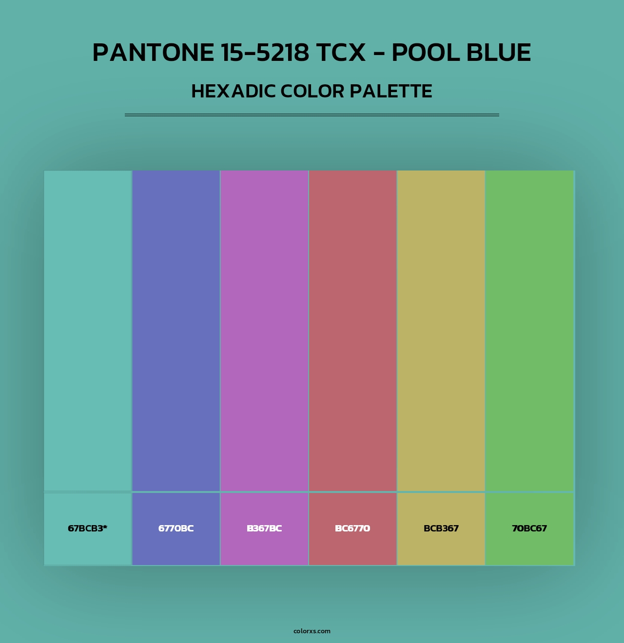 PANTONE 15-5218 TCX - Pool Blue - Hexadic Color Palette