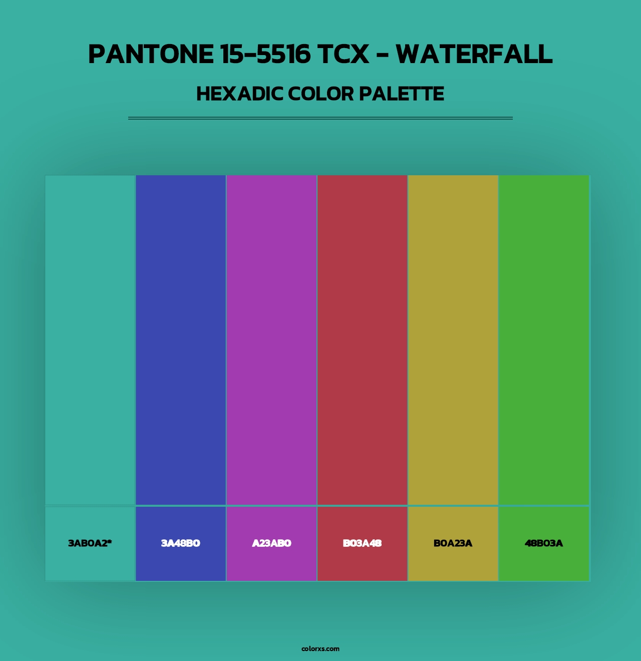 PANTONE 15-5516 TCX - Waterfall - Hexadic Color Palette