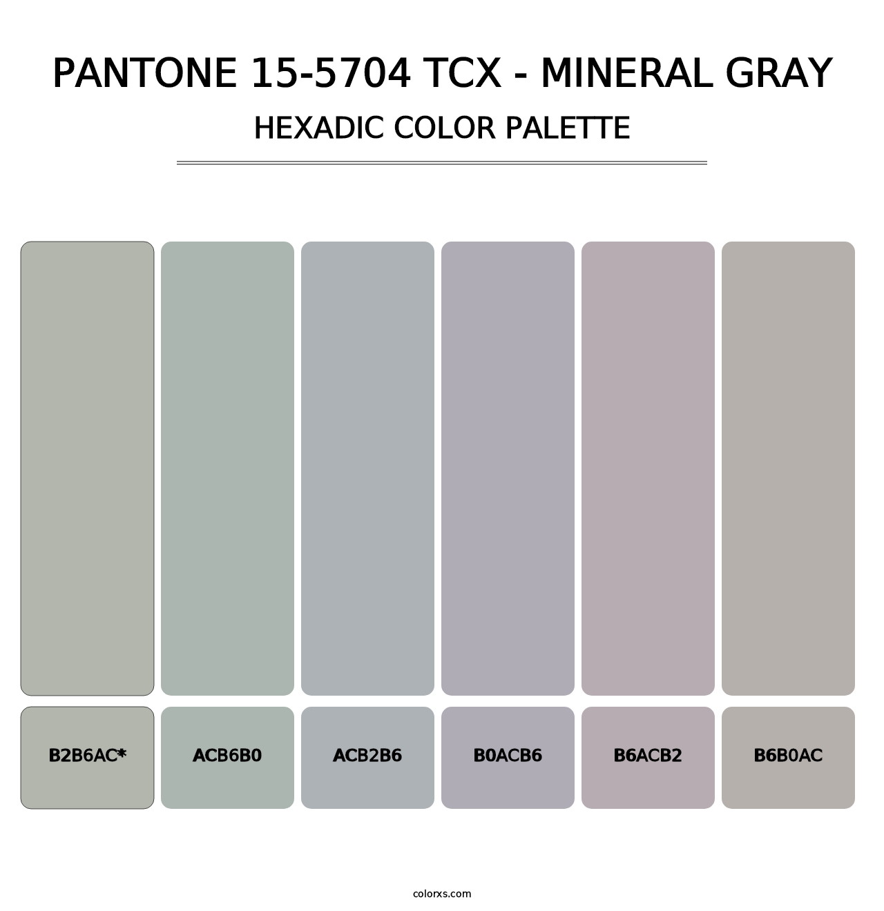 PANTONE 15-5704 TCX - Mineral Gray - Hexadic Color Palette