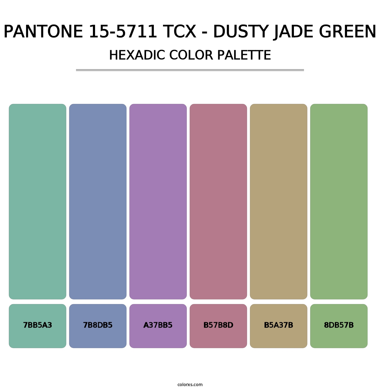 PANTONE 15-5711 TCX - Dusty Jade Green - Hexadic Color Palette
