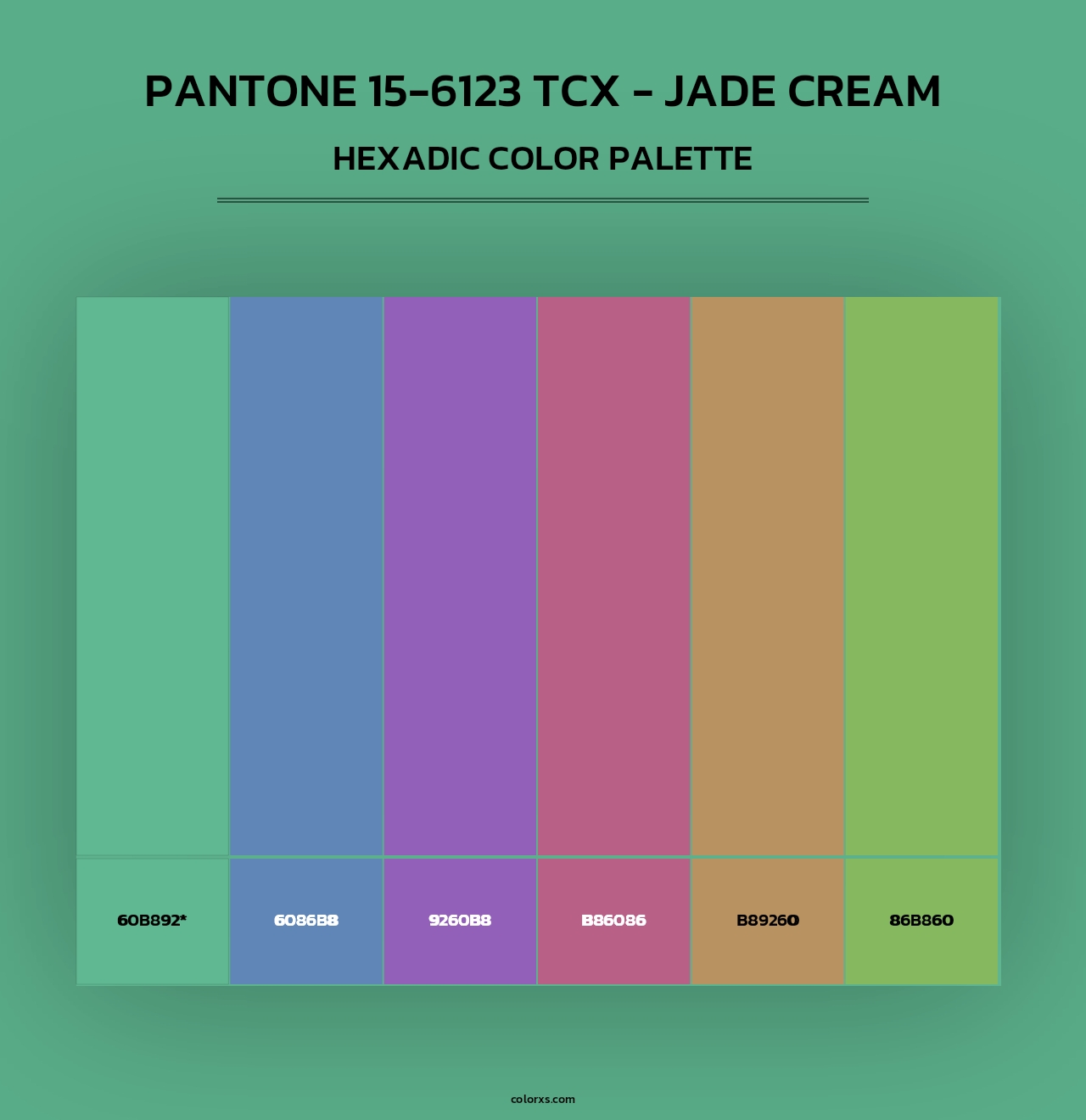 PANTONE 15-6123 TCX - Jade Cream - Hexadic Color Palette