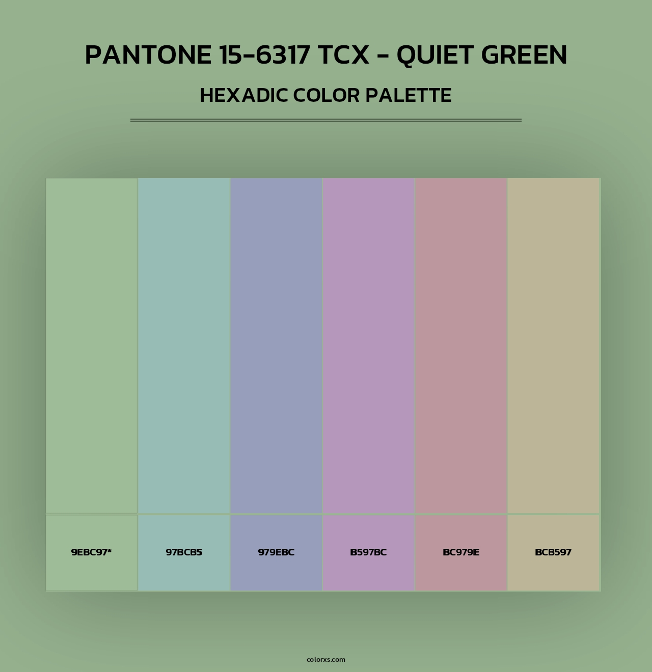 PANTONE 15-6317 TCX - Quiet Green - Hexadic Color Palette