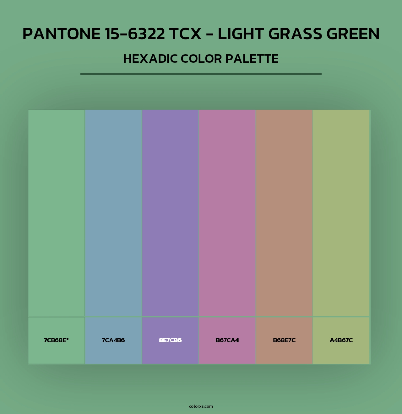 PANTONE 15-6322 TCX - Light Grass Green - Hexadic Color Palette