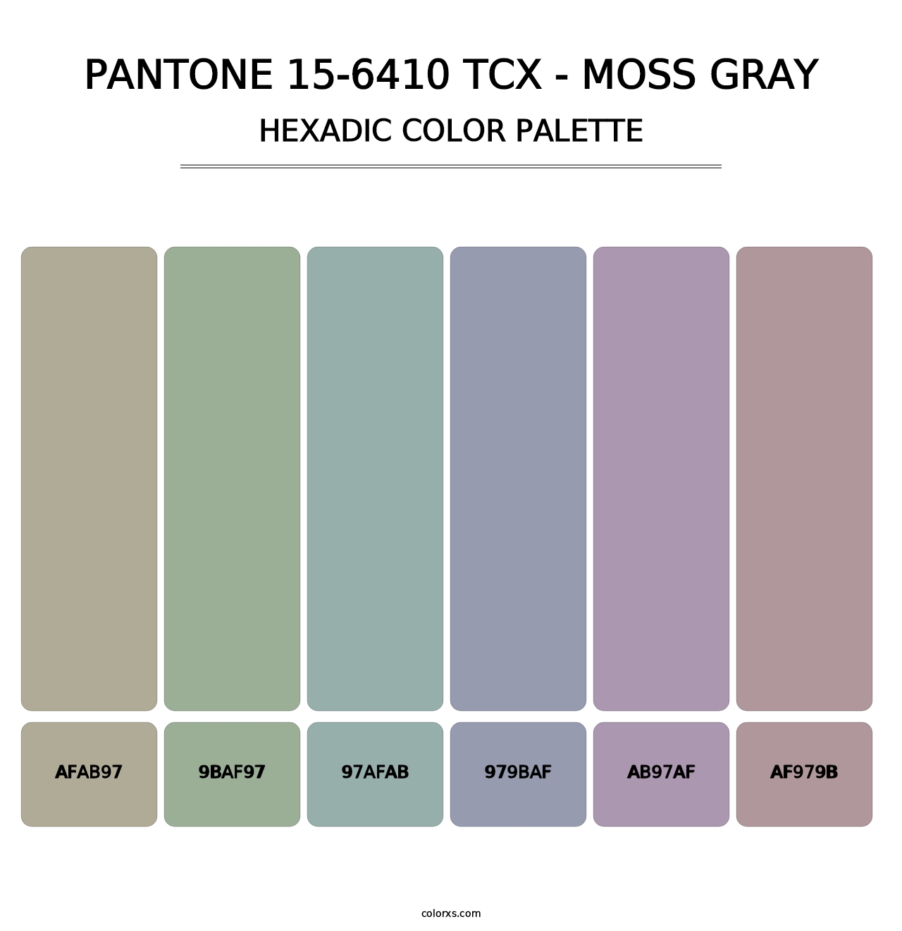 PANTONE 15-6410 TCX - Moss Gray - Hexadic Color Palette