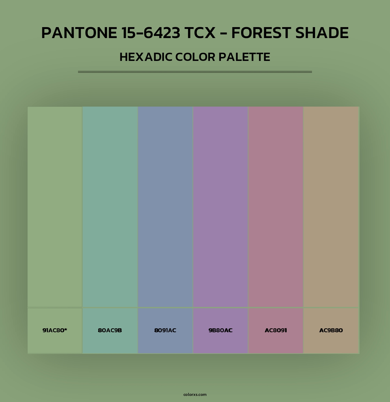 PANTONE 15-6423 TCX - Forest Shade - Hexadic Color Palette