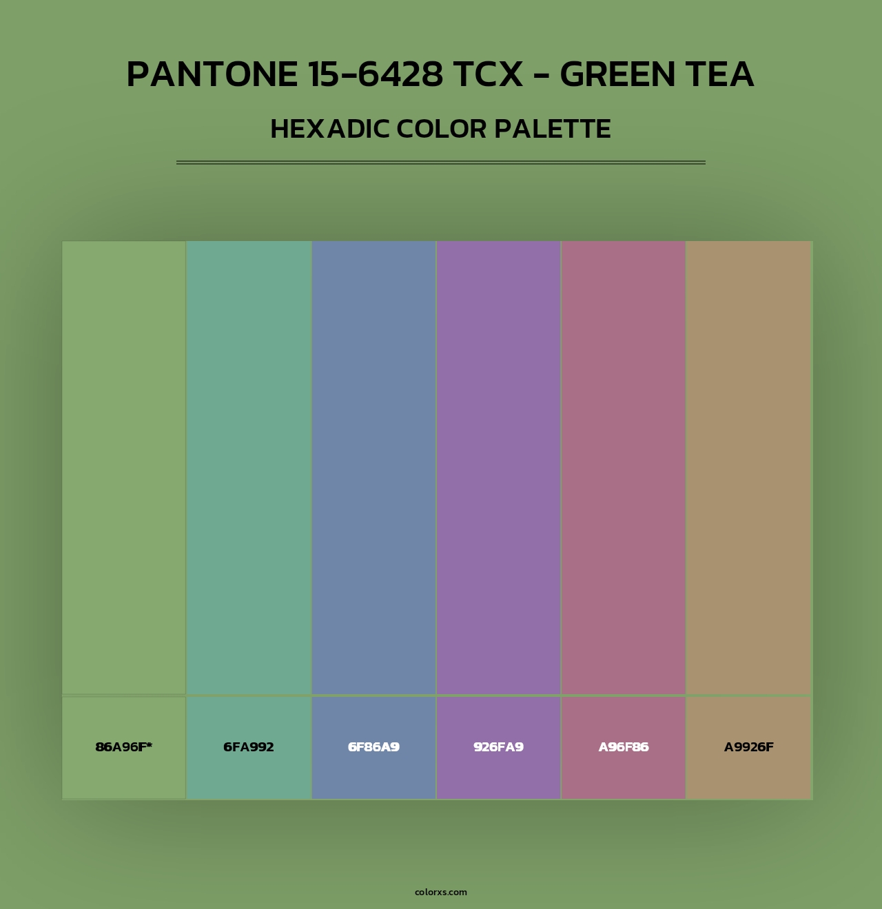 PANTONE 15-6428 TCX - Green Tea - Hexadic Color Palette