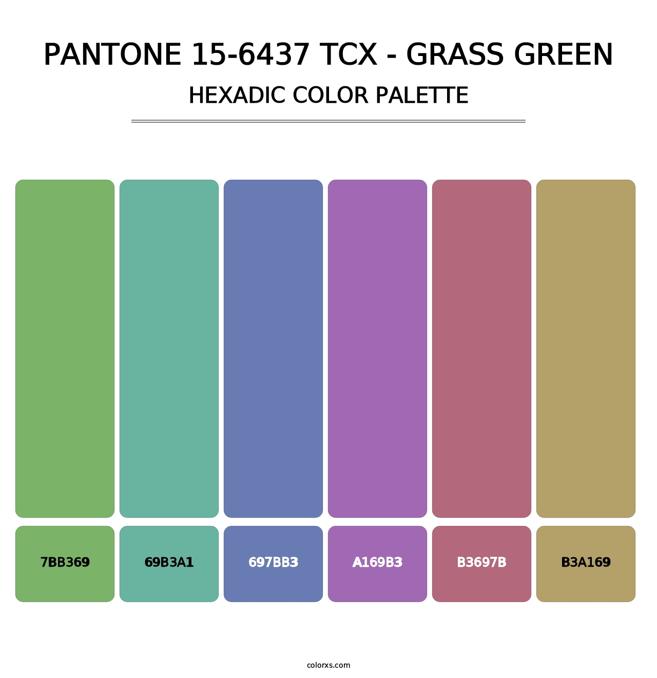 PANTONE 15-6437 TCX - Grass Green - Hexadic Color Palette