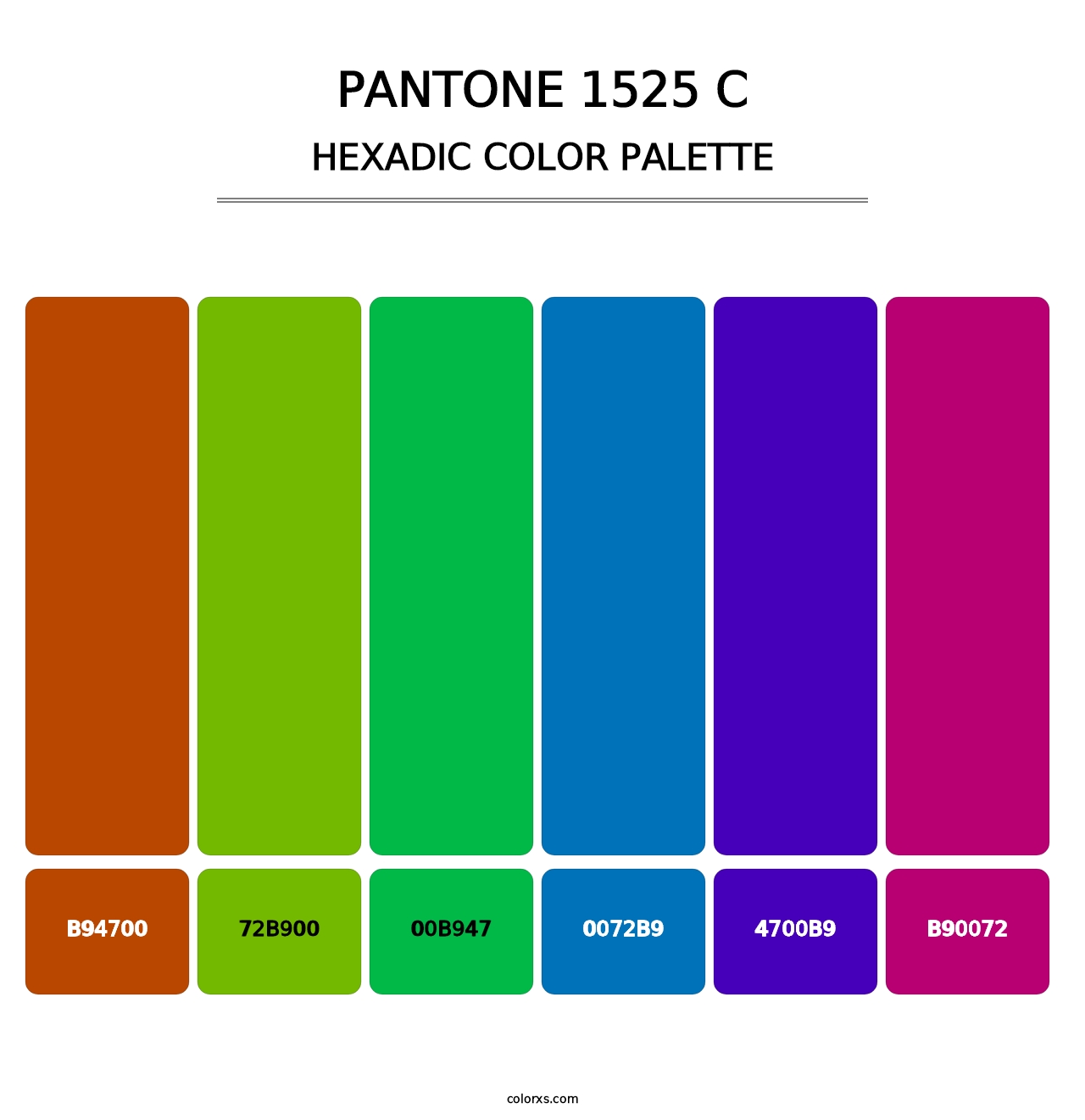 PANTONE 1525 C - Hexadic Color Palette