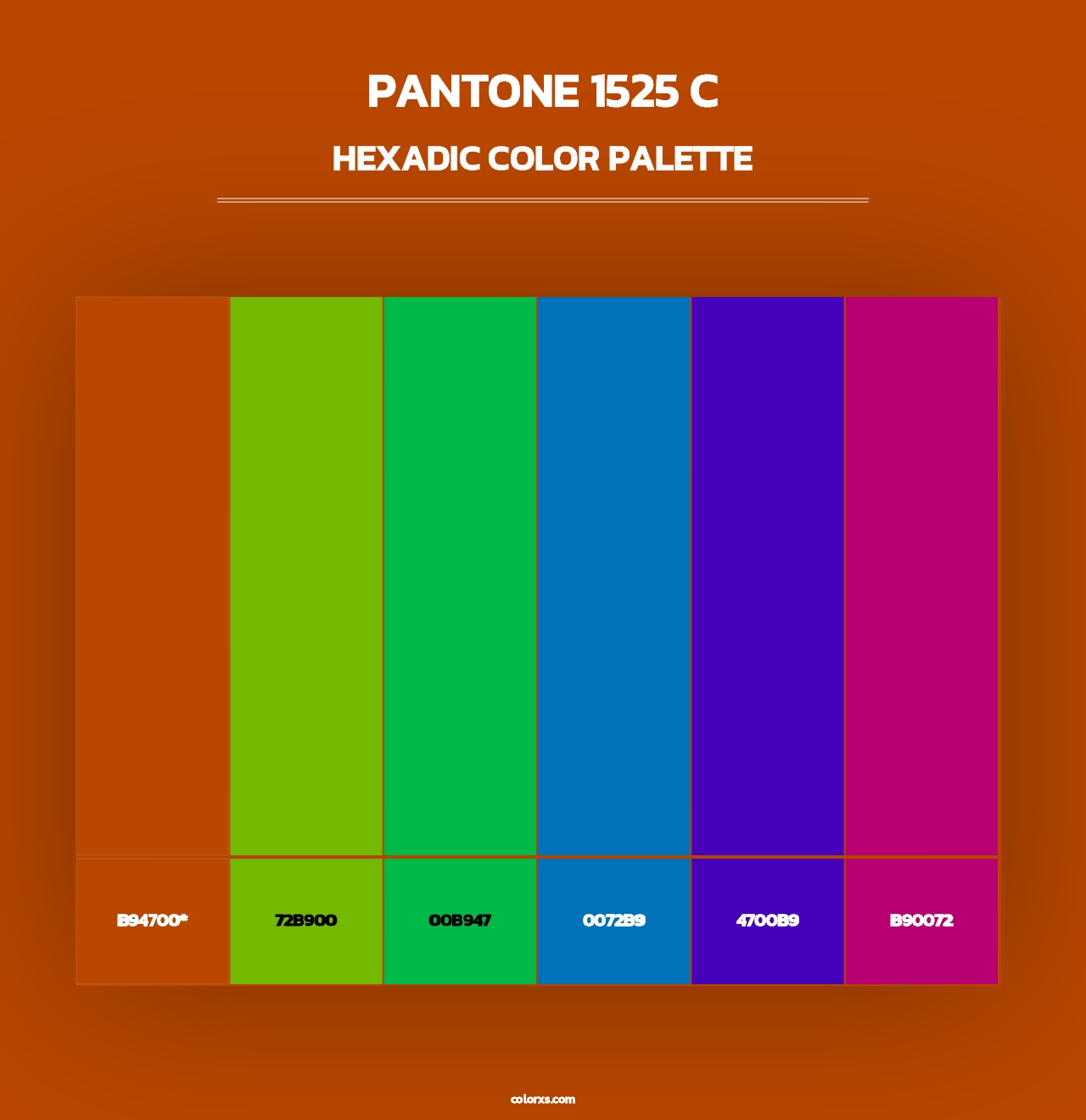 PANTONE 1525 C - Hexadic Color Palette