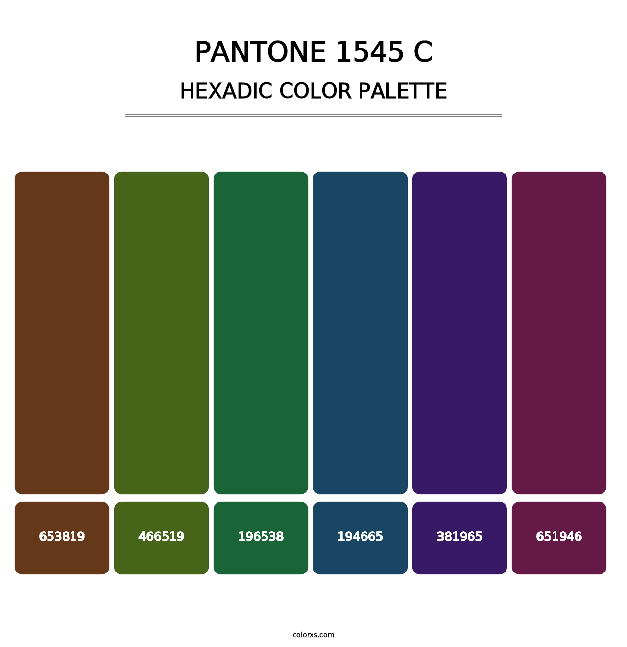 PANTONE 1545 C - Hexadic Color Palette