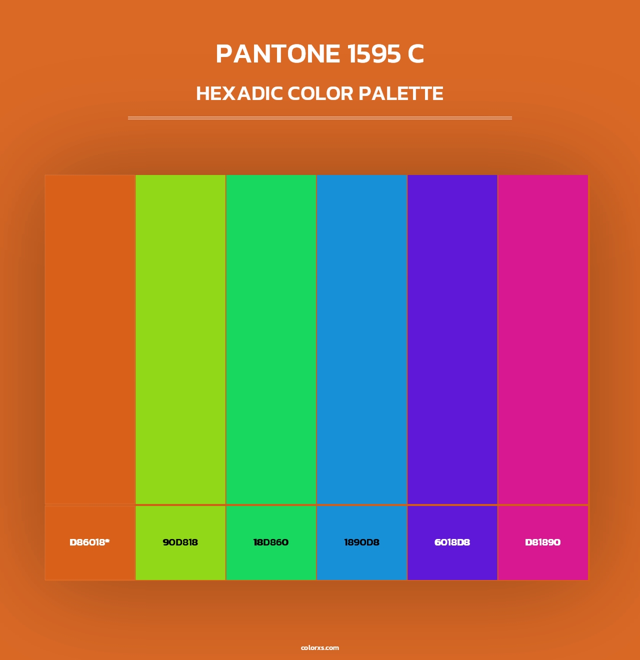 PANTONE 1595 C - Hexadic Color Palette