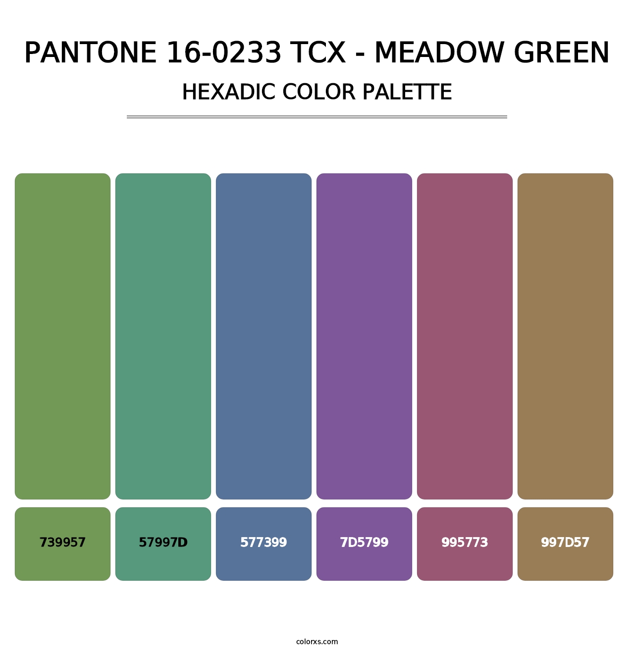 PANTONE 16-0233 TCX - Meadow Green - Hexadic Color Palette