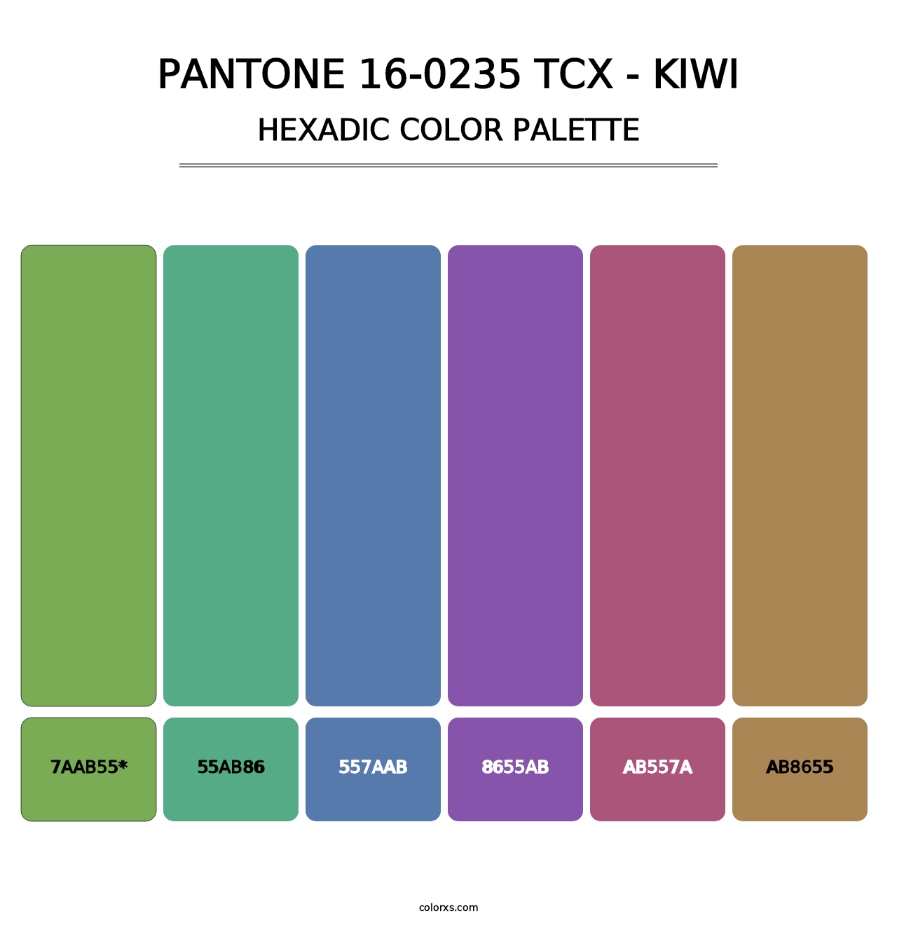 PANTONE 16-0235 TCX - Kiwi - Hexadic Color Palette