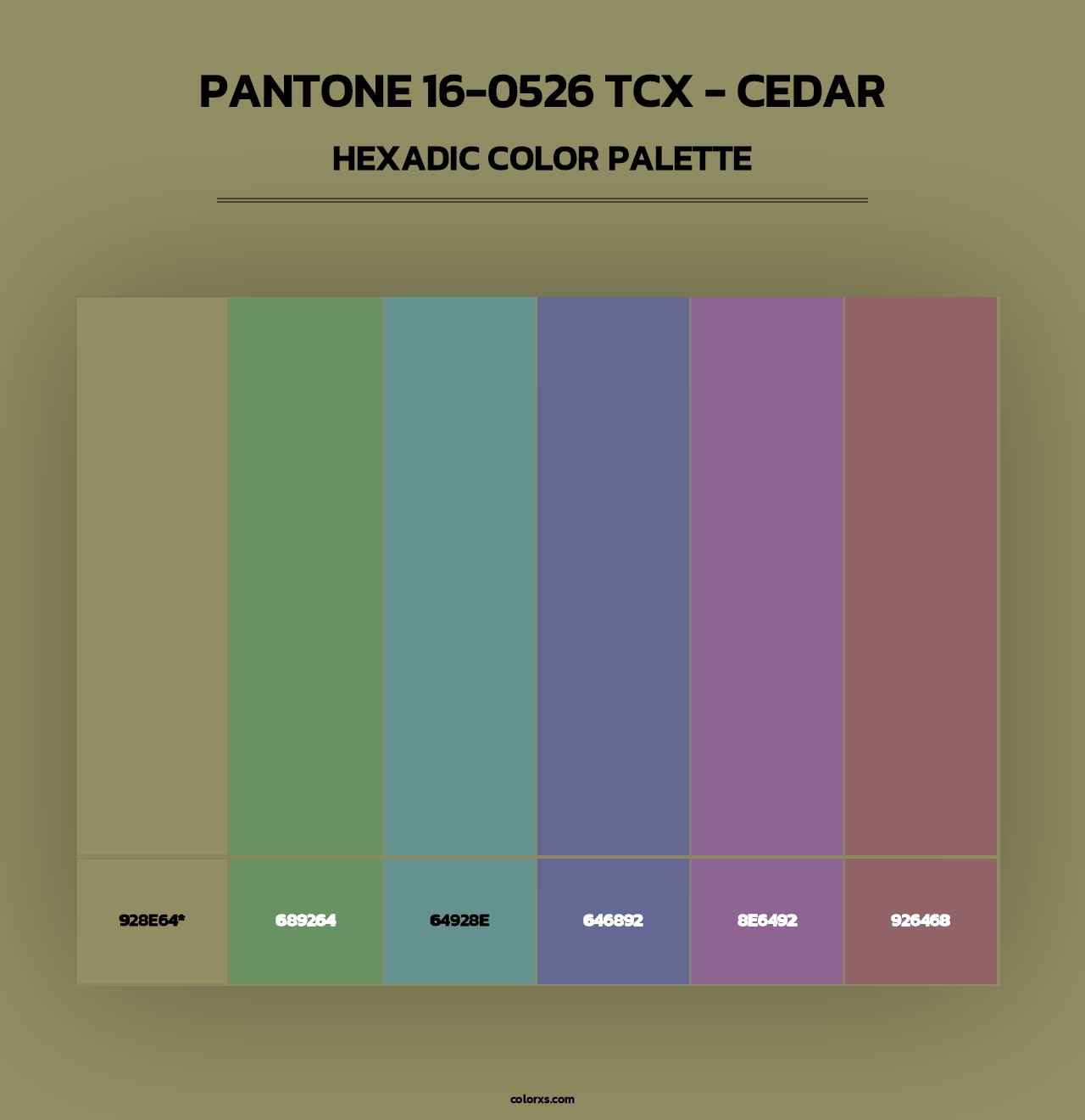 PANTONE 16-0526 TCX - Cedar - Hexadic Color Palette