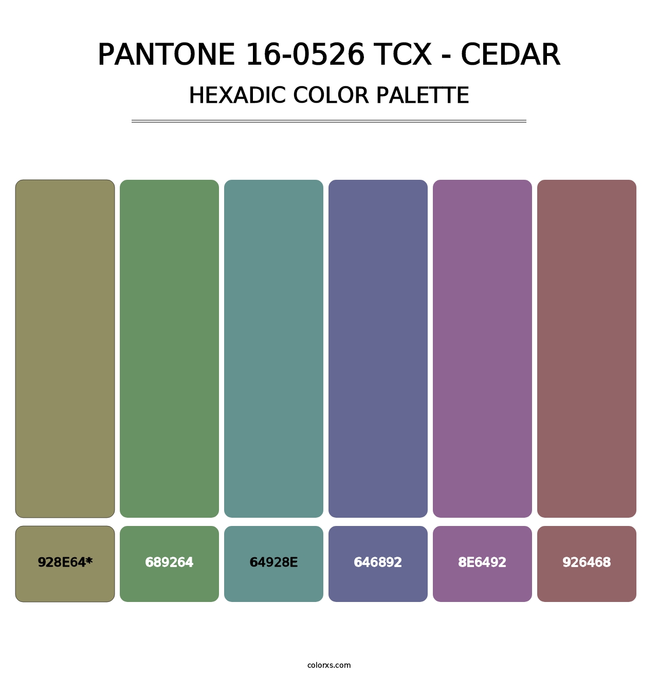 PANTONE 16-0526 TCX - Cedar - Hexadic Color Palette