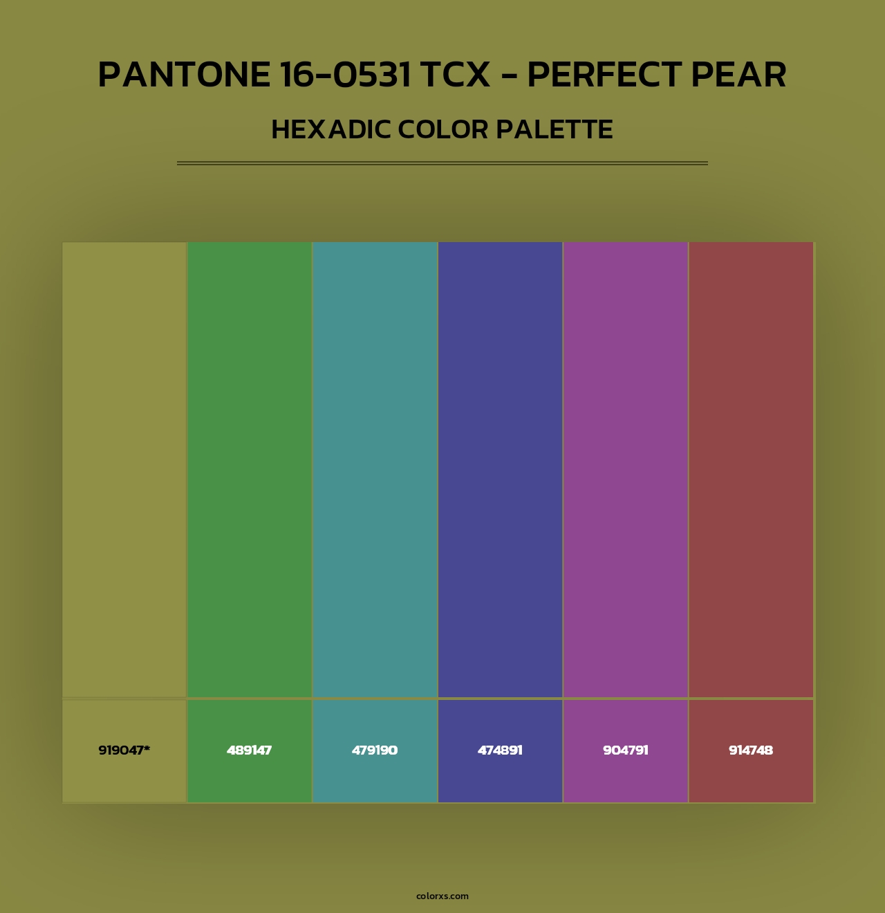 PANTONE 16-0531 TCX - Perfect Pear - Hexadic Color Palette