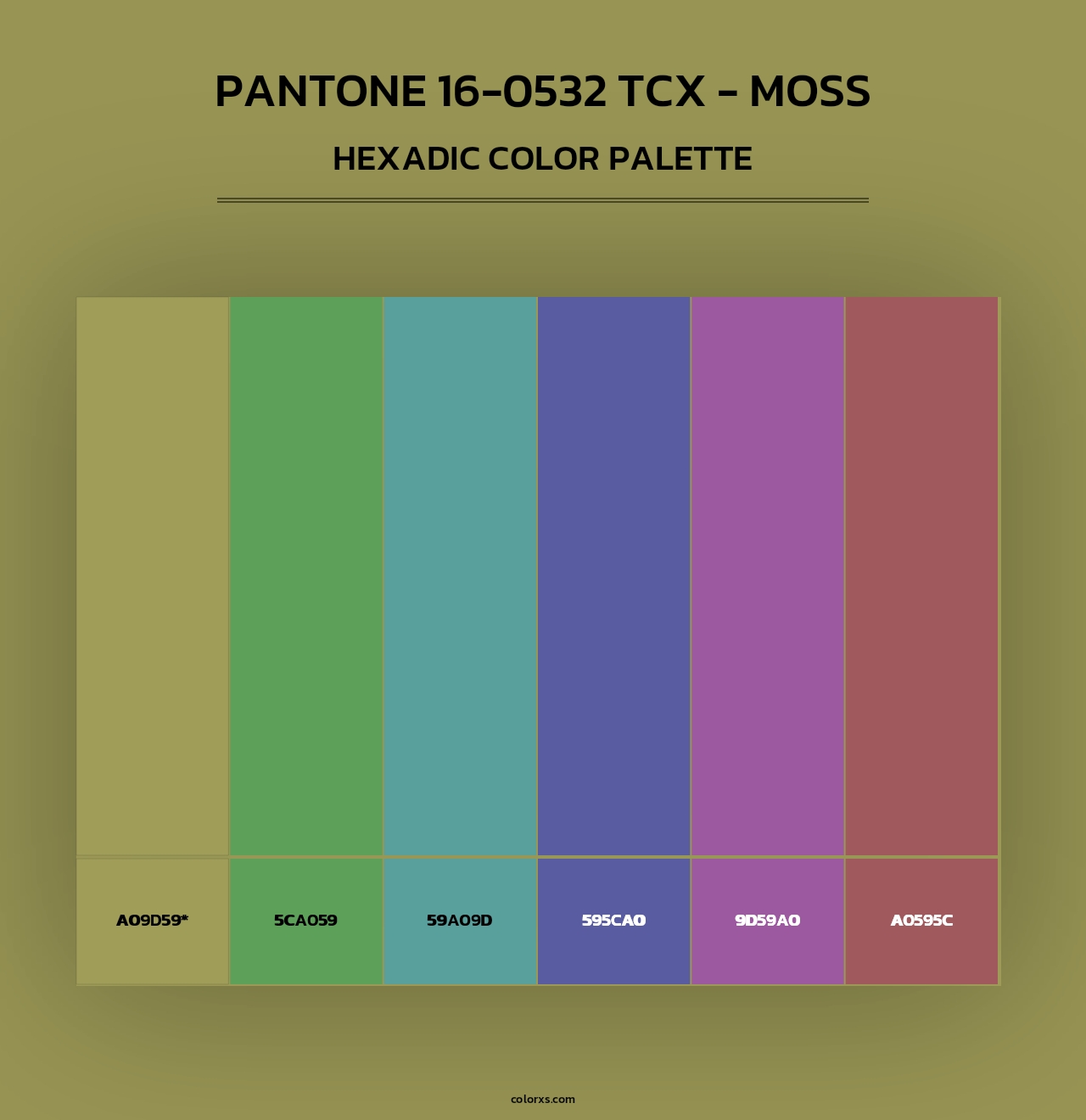 PANTONE 16-0532 TCX - Moss - Hexadic Color Palette