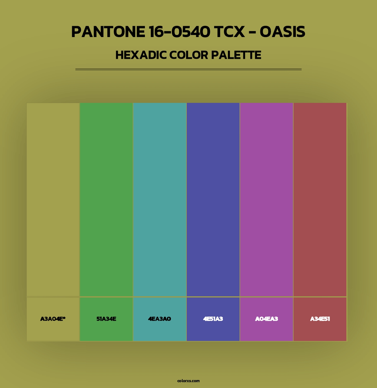 PANTONE 16-0540 TCX - Oasis - Hexadic Color Palette