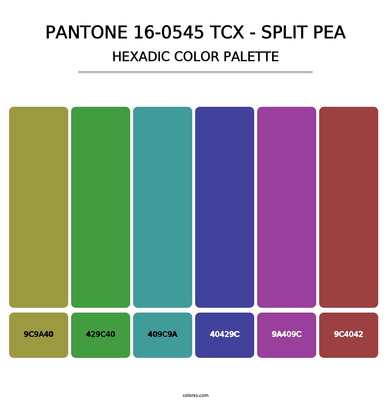 PANTONE 16-0545 TCX - Split Pea - Hexadic Color Palette