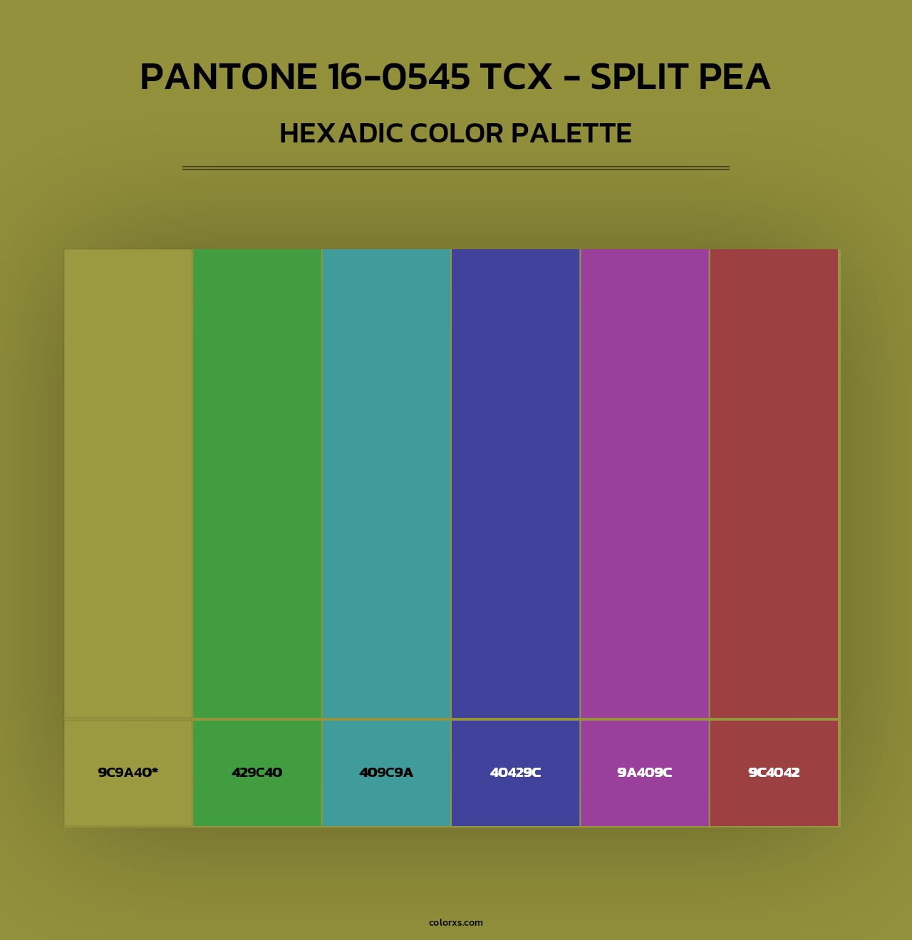 PANTONE 16-0545 TCX - Split Pea - Hexadic Color Palette