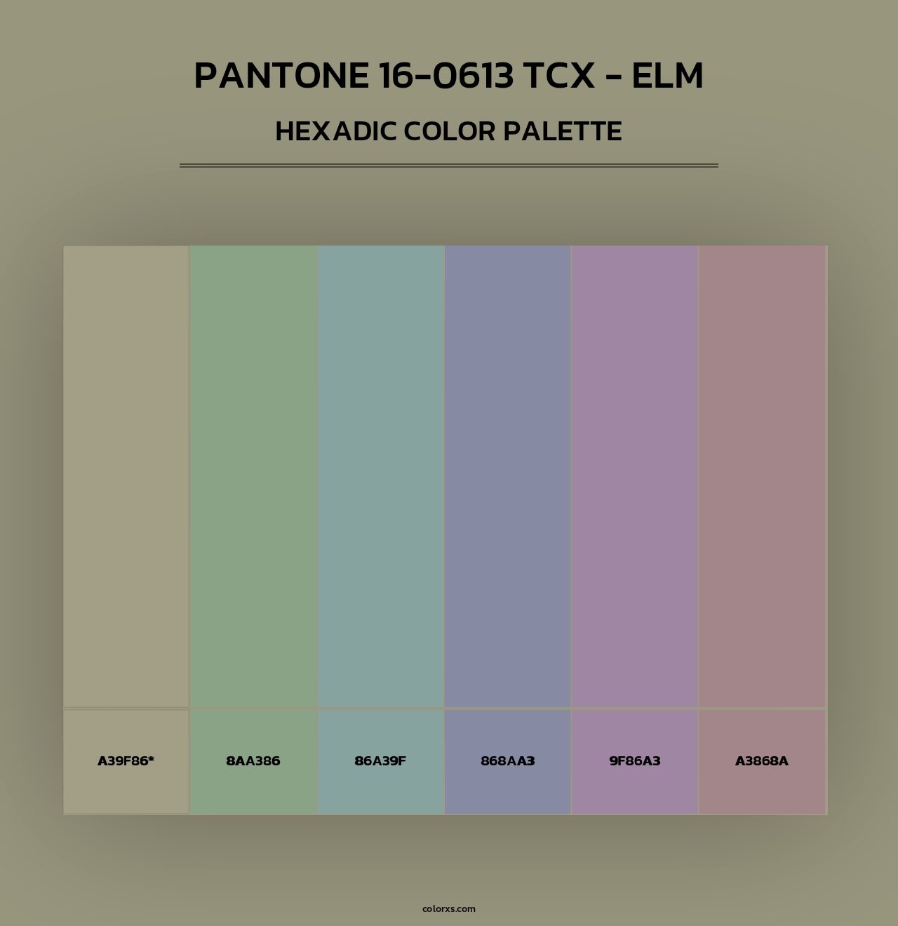 PANTONE 16-0613 TCX - Elm - Hexadic Color Palette