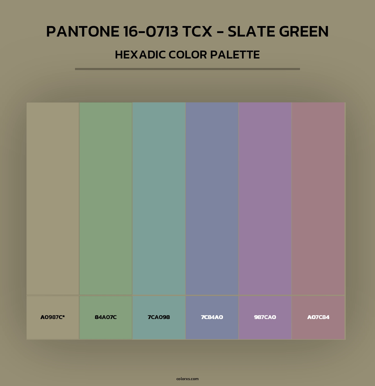 PANTONE 16-0713 TCX - Slate Green - Hexadic Color Palette