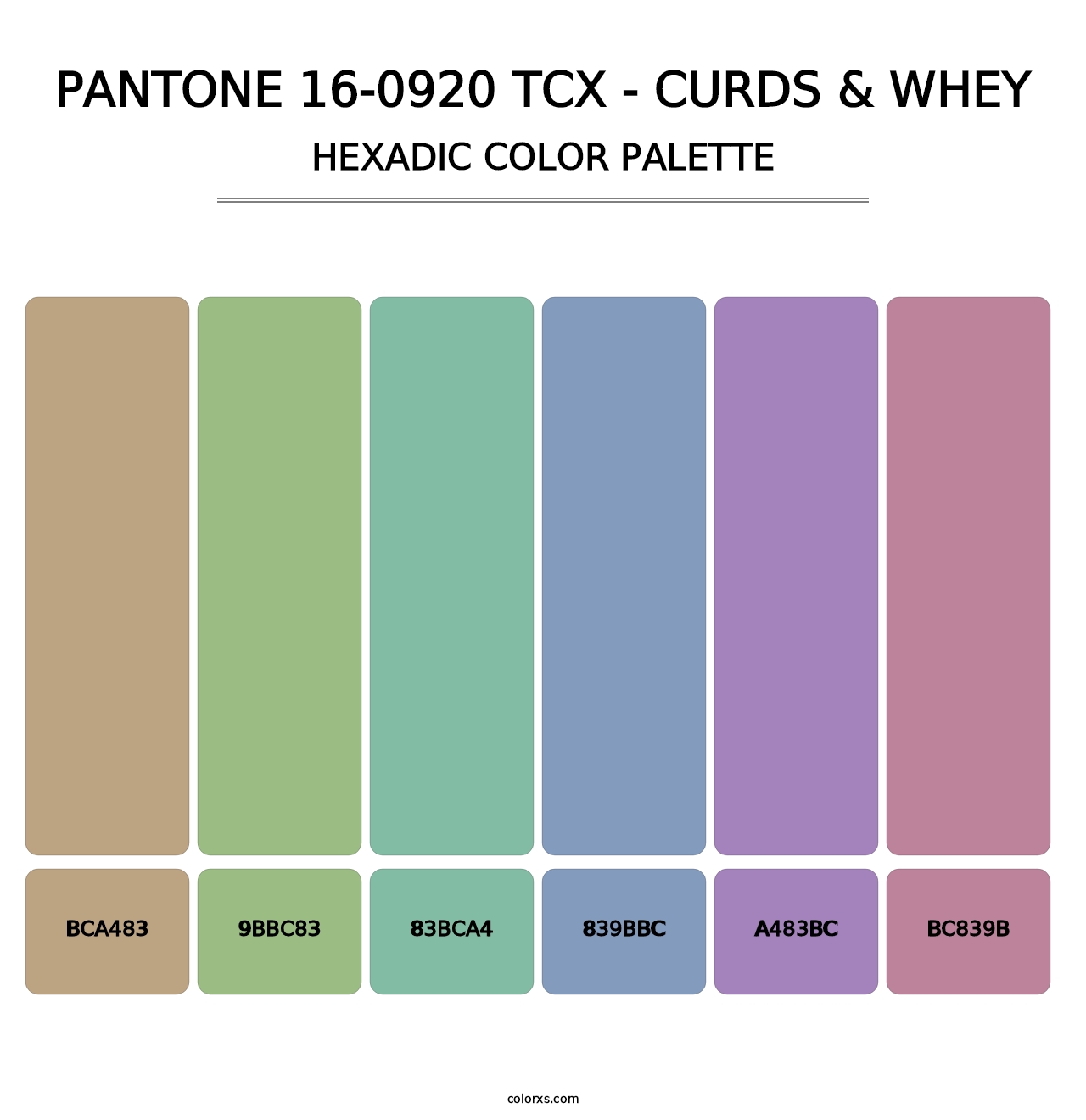 PANTONE 16-0920 TCX - Curds & Whey - Hexadic Color Palette