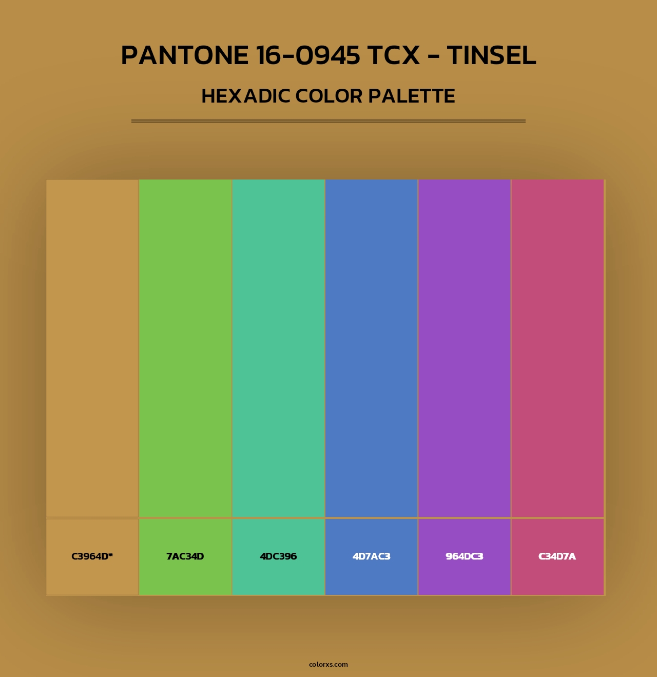 PANTONE 16-0945 TCX - Tinsel - Hexadic Color Palette